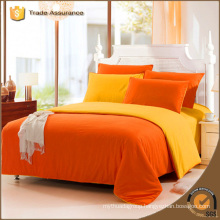 solid orange color fabric reactive printed bedding sets for cheap